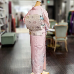 ピンクの訪問着 単衣の着物 準礼装｜奈良のレンタル衣装｜着物着付け｜橿原衣裳