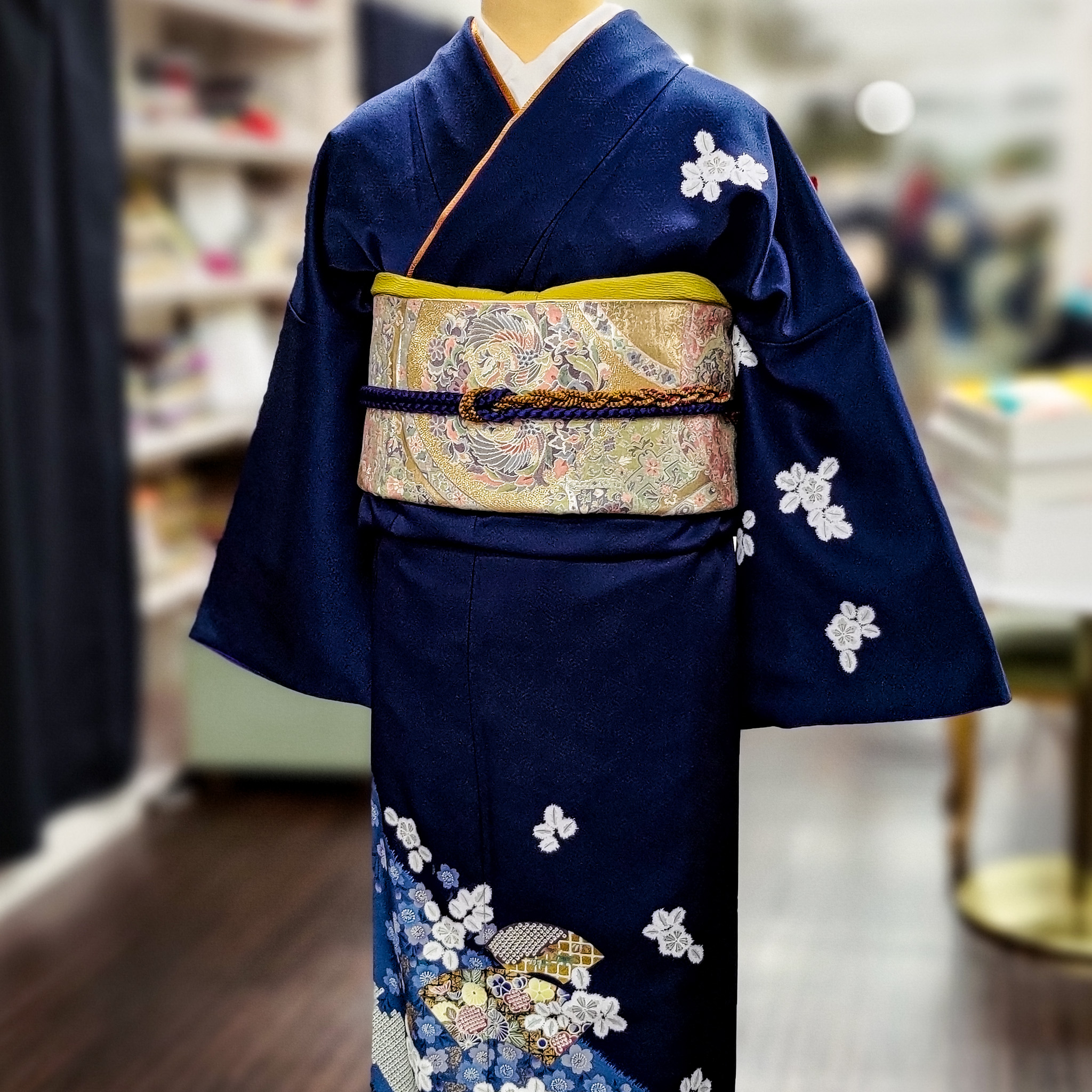 ◆おふく◆紬の洒落袋帯　着物丸帯